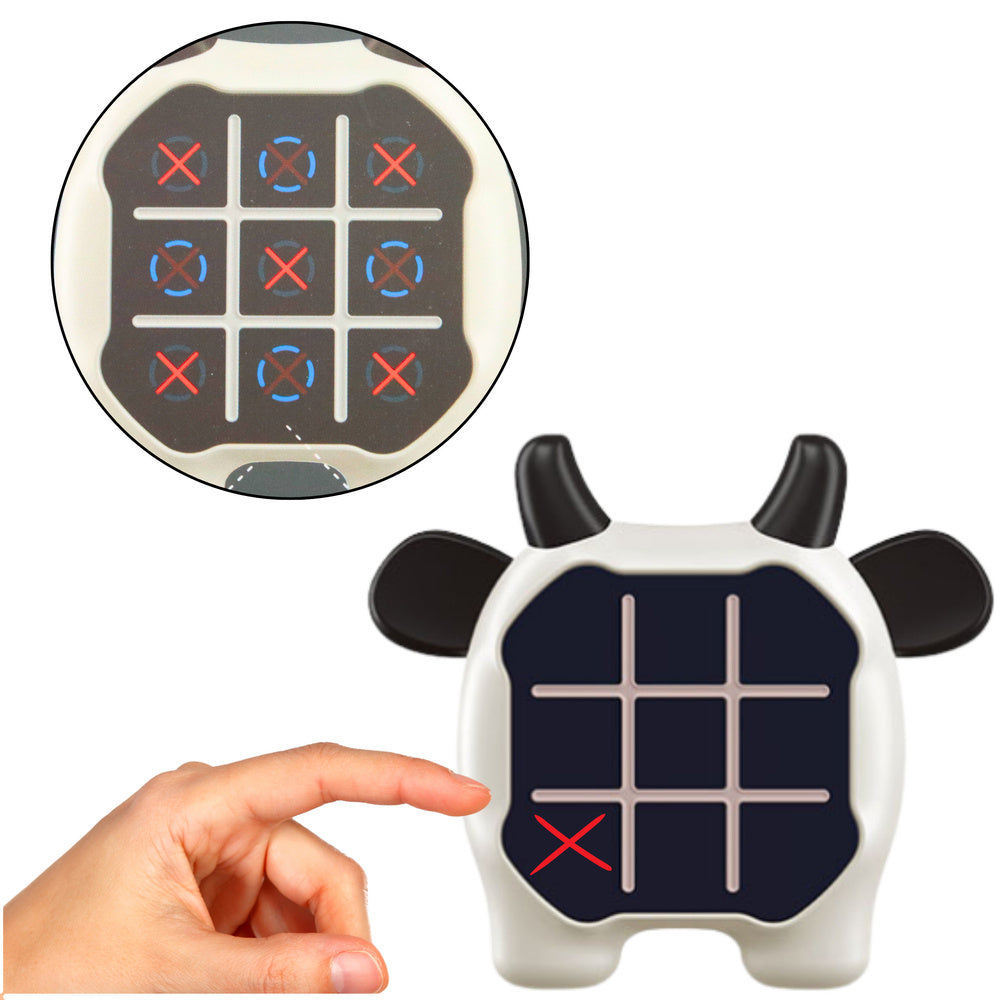 Elektronická hra 3v1 Piškvorky Memory Kráva černobílá