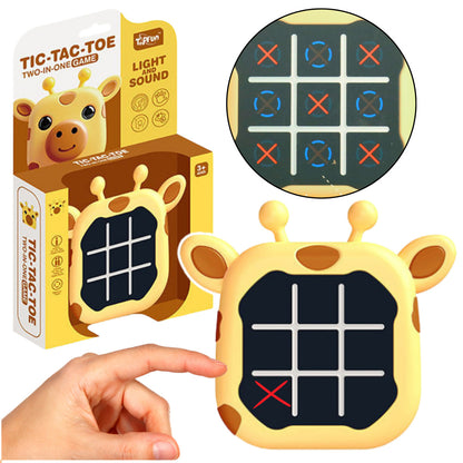 Elektronická hra 3v1 piškvorky memory žirafa žlutá