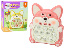 Elektronická hra Pop It lišák 7 herních režimů senzorická růžová