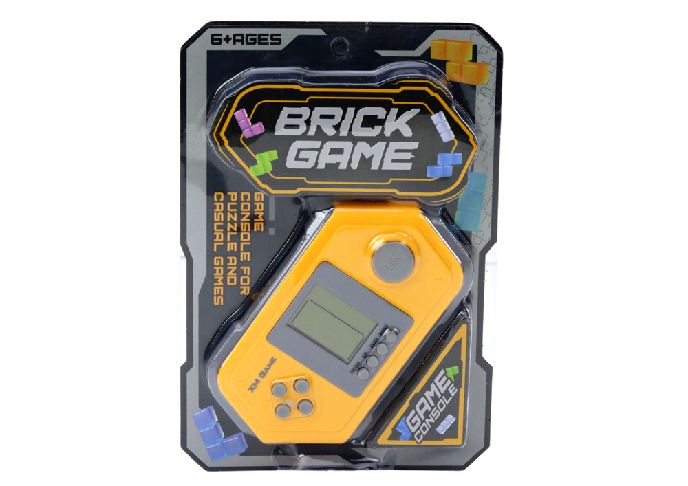 Elektronická hra Tetris Brick Game – šedo žlutá s kostičkami