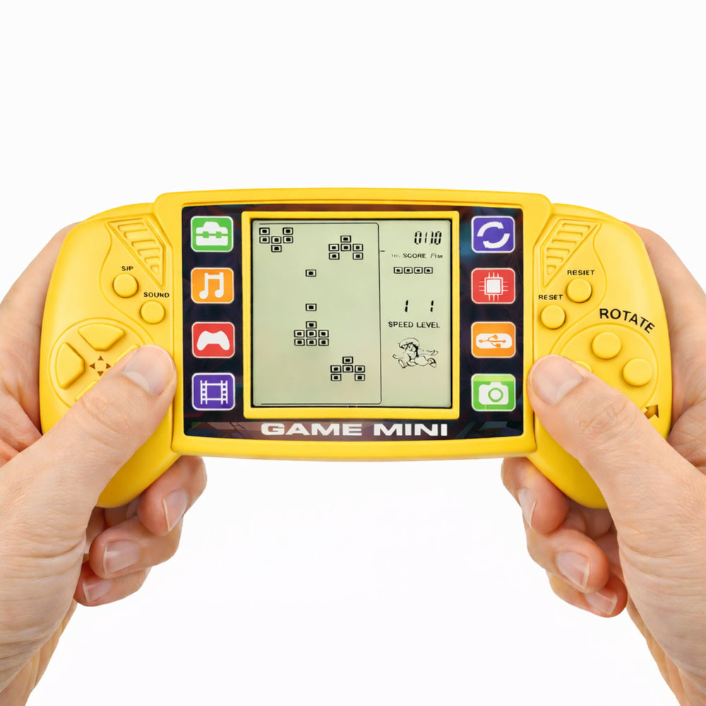 Elektronická hra Tetris – přenosná LCD konzole žlutá
