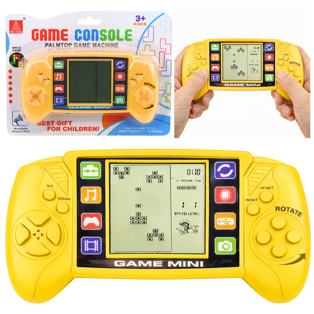 Elektronická hra Tetris – přenosná LCD konzole žlutá