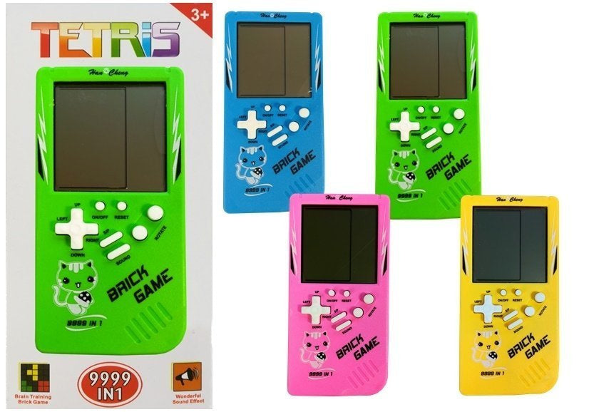 Elektronická hra Tetris s velkým displejem modrá