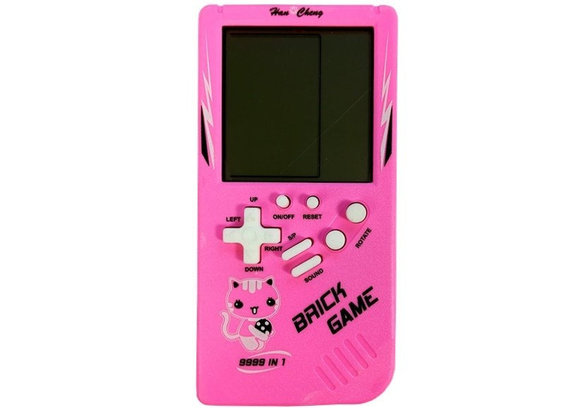 Elektronická hra Tetris s velkým displejem růžová