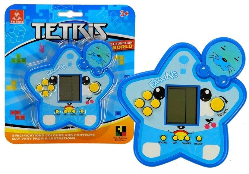 Elektronická hra Tetris ve tvaru hvězdičky modrá