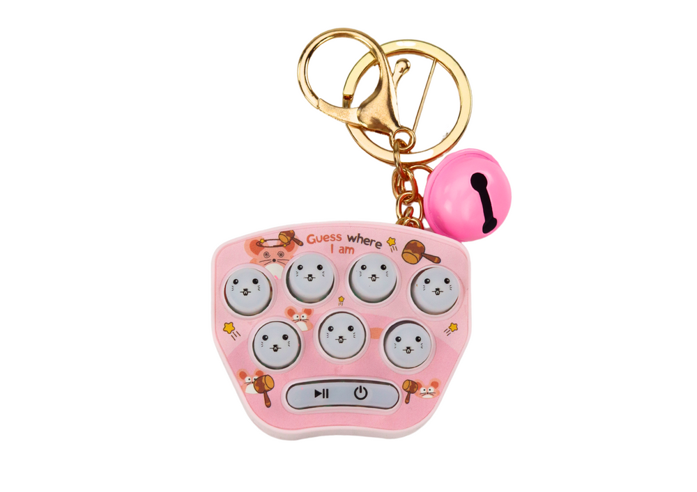Elektronická kapesní hra Pop It klíčenka pro děti – růžová