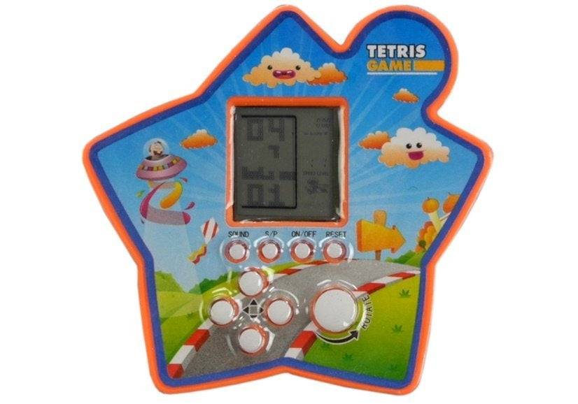 Elektronická kapesní hra Tetris hvězdička oranžová
