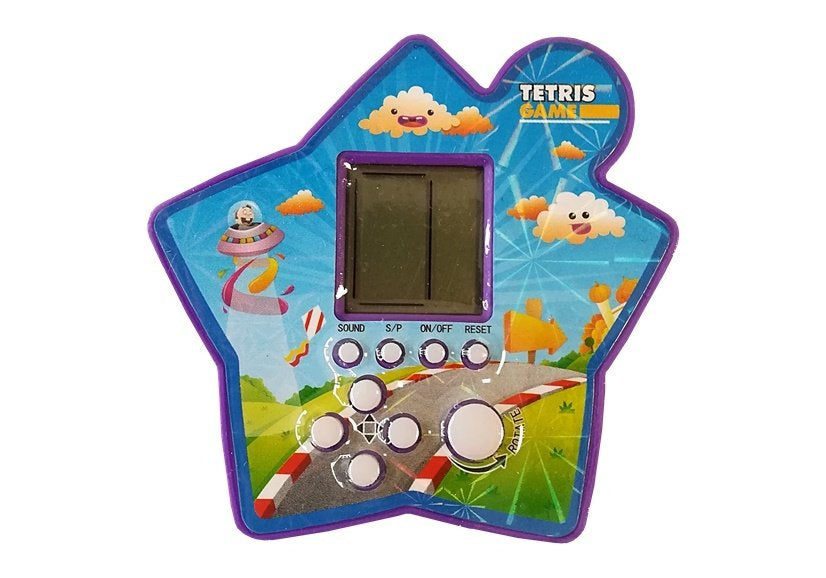 Elektronická kapesní hra Tetris s displejem fialová