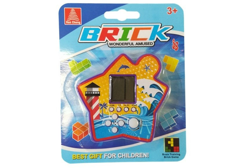 Elektronická kapesní hra Tetris s displejem fialová