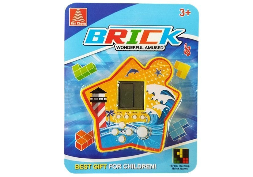 Elektronická kapesní hra Tetris s LCD displejem žlutá
