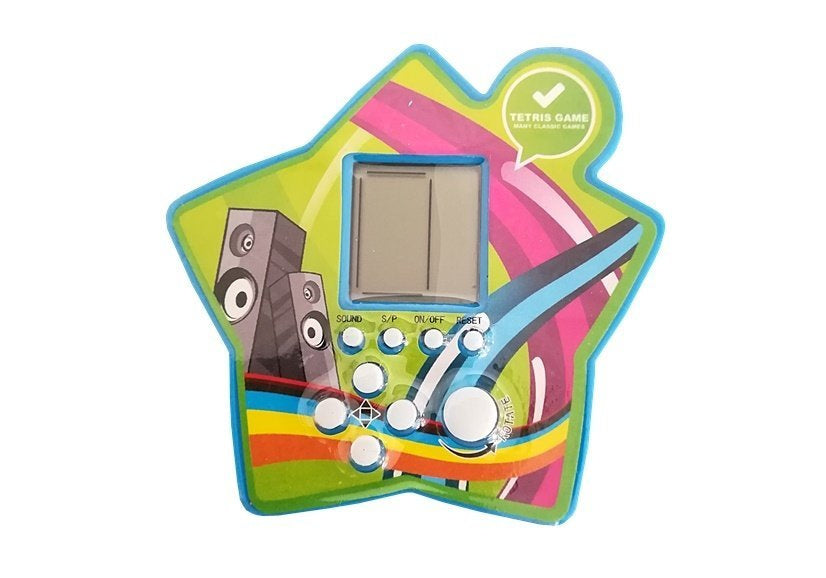 Elektronická kapesní hra Tetris ve tvaru hvězdy modrá