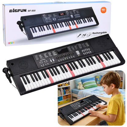 Elektronické piano s mikrofonem 200 zvuků 61 kláves