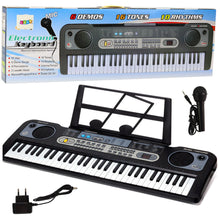 Elektronický keyboard s mikrofonem – se stojanem | černý