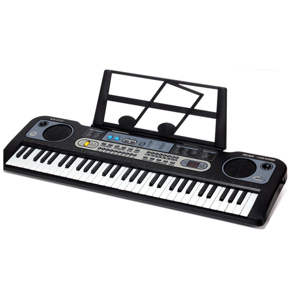 Elektronický keyboard s mikrofonem – se stojanem | černý