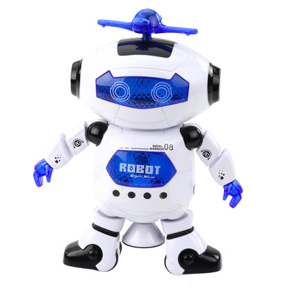 Elektronický robot tančící s LED světly a zvuky bílý