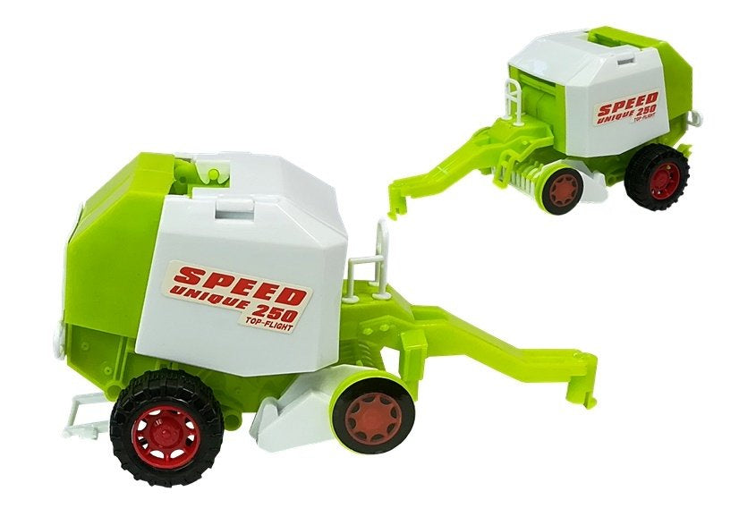 Farmářské autíčka traktor s postřikovačem a lisem zelené