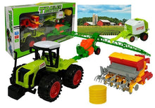 Farmářské autíčka traktor s postřikovačem a lisem zelené