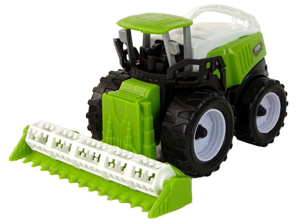 Farmářské traktory se zemědělskými nástroji – 4 kusy zelené