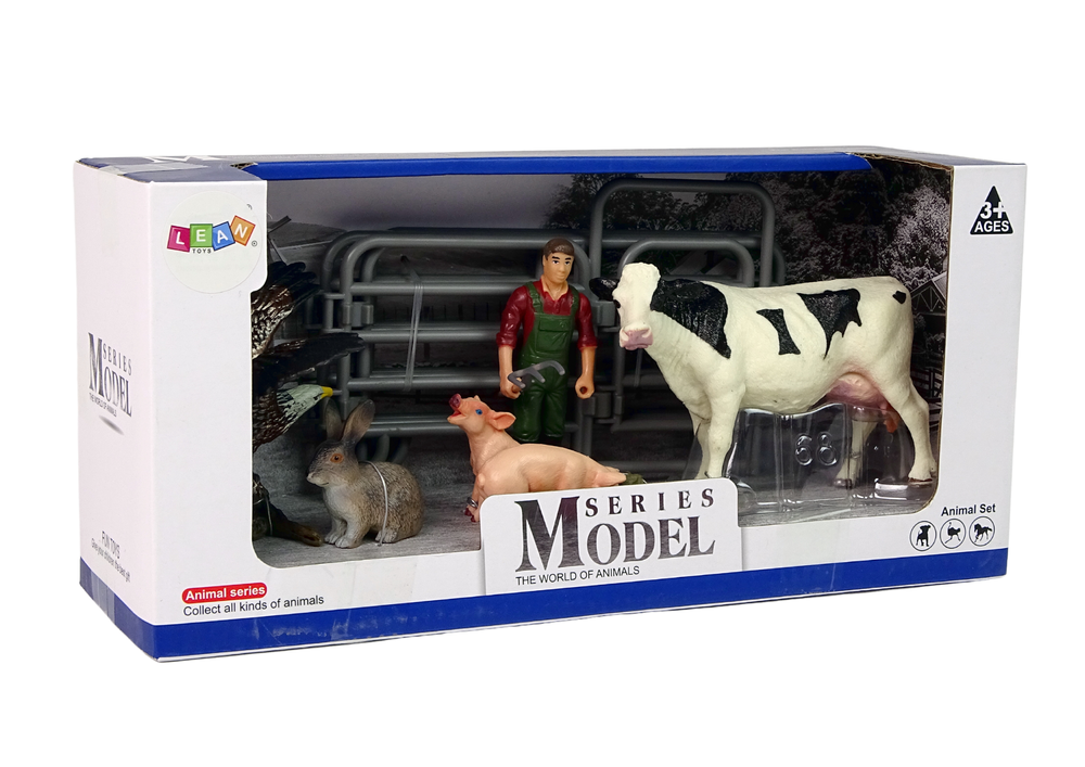 Farmářský set figurek 11 dílů – s kravou prasaty králíkem