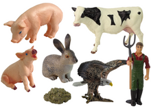 Farmářský set figurek 11 dílů – s kravou prasaty králíkem