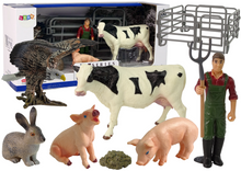 Farmářský set figurek 11 dílů – s kravou prasaty králíkem