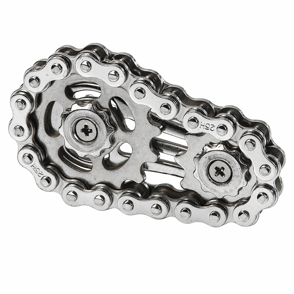 Fidget Spinner řetězová ozubená kola antistresový – nerezová ocel stříbrný