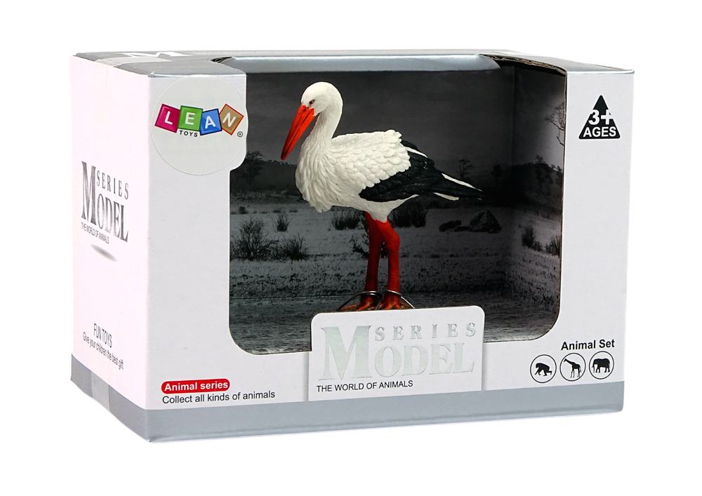 Figurka bocián bílý 9cm – sběratelská série Zvířata světa