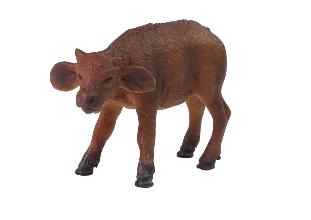 Figurka buvola s mládětem – africká zvířata zoo | černá hnědá
