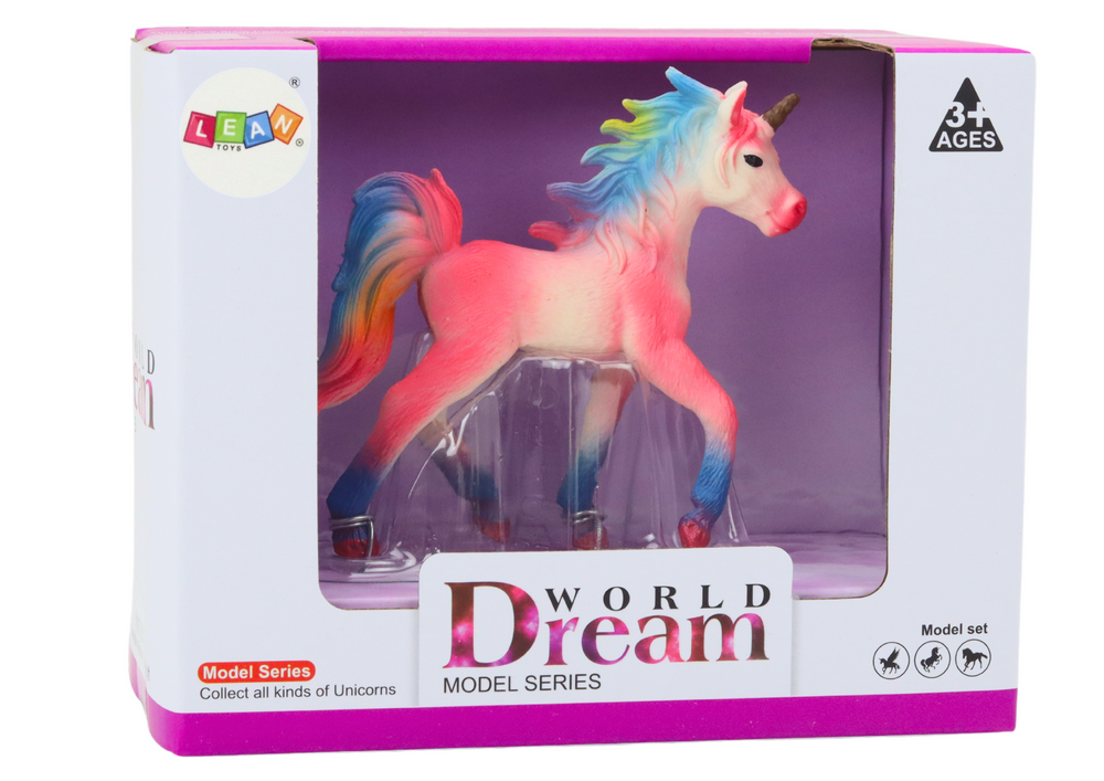 Figurka jednorožce sběratelská 8 cm růžová s barevnou hřívou