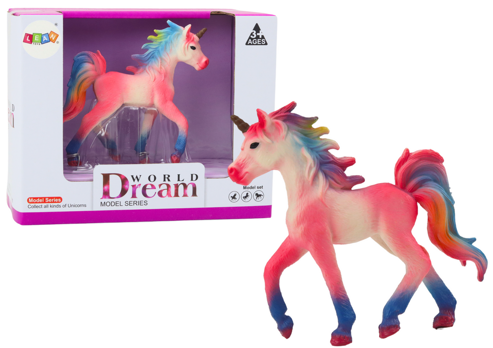 Figurka jednorožce sběratelská 8 cm růžová s barevnou hřívou