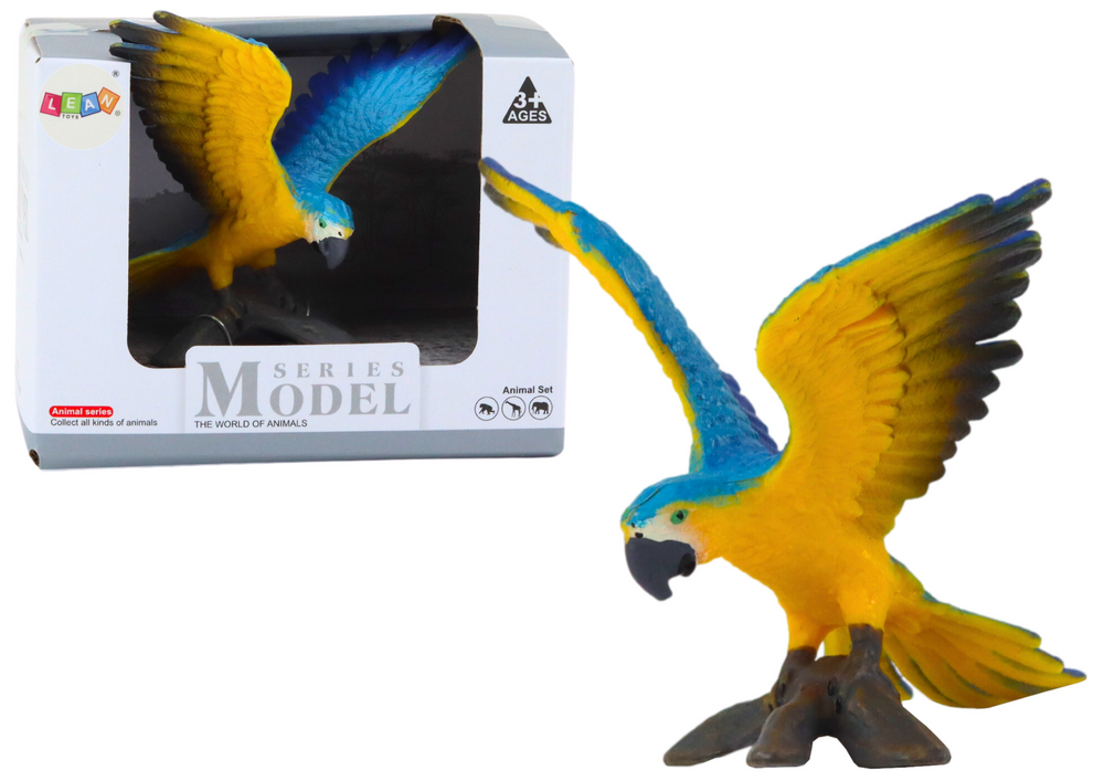 Figurka papouška ara 7 cm modro žlutá