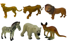 Figurky africká divoká zvířata – lev zebra klokan 6 ks