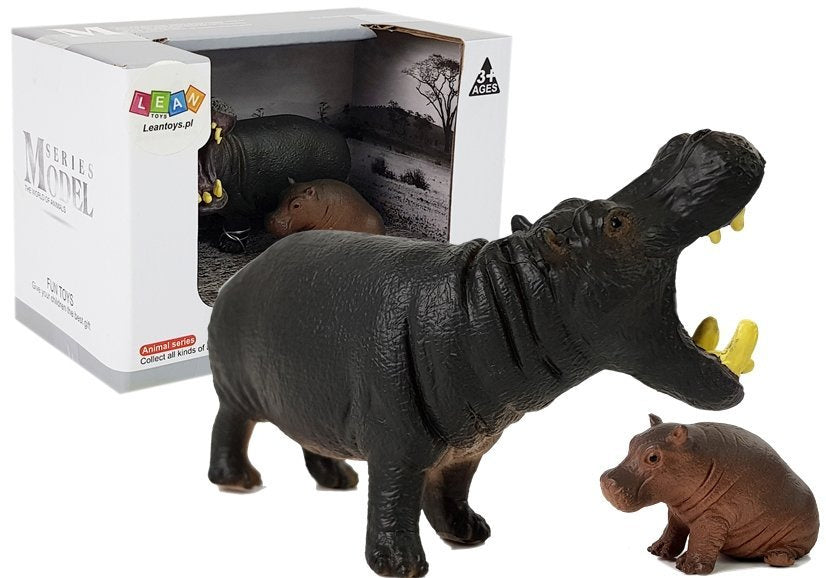 Figurky africká zvířata hipopotam zebra s mládětem
