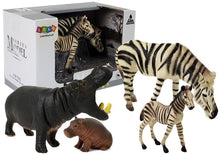 Figurky africká zvířata hipopotam zebra s mládětem