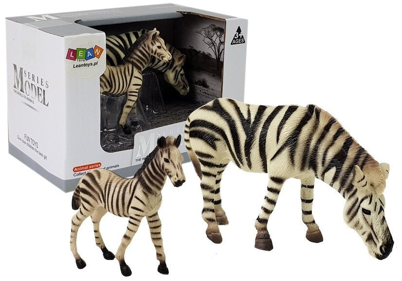 Figurky africká zvířata hipopotam zebra s mládětem