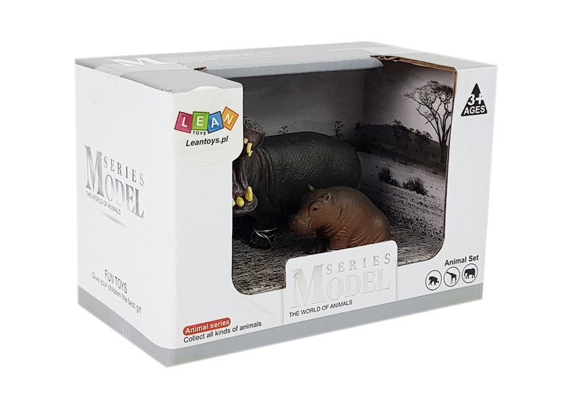 Figurky africká zvířata hipopotam zebra s mládětem