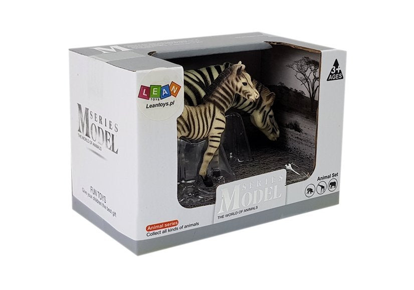 Figurky africká zvířata hipopotam zebra s mládětem