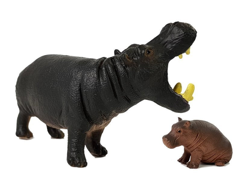 Figurky africká zvířata hipopotam zebra s mládětem