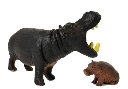 Figurky africká zvířata hipopotam zebra s mládětem