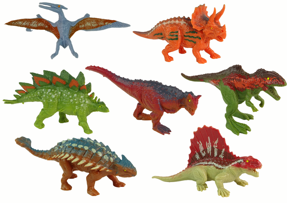 Figurky dinosaurů 12ks – barevné gumové různé velikosti