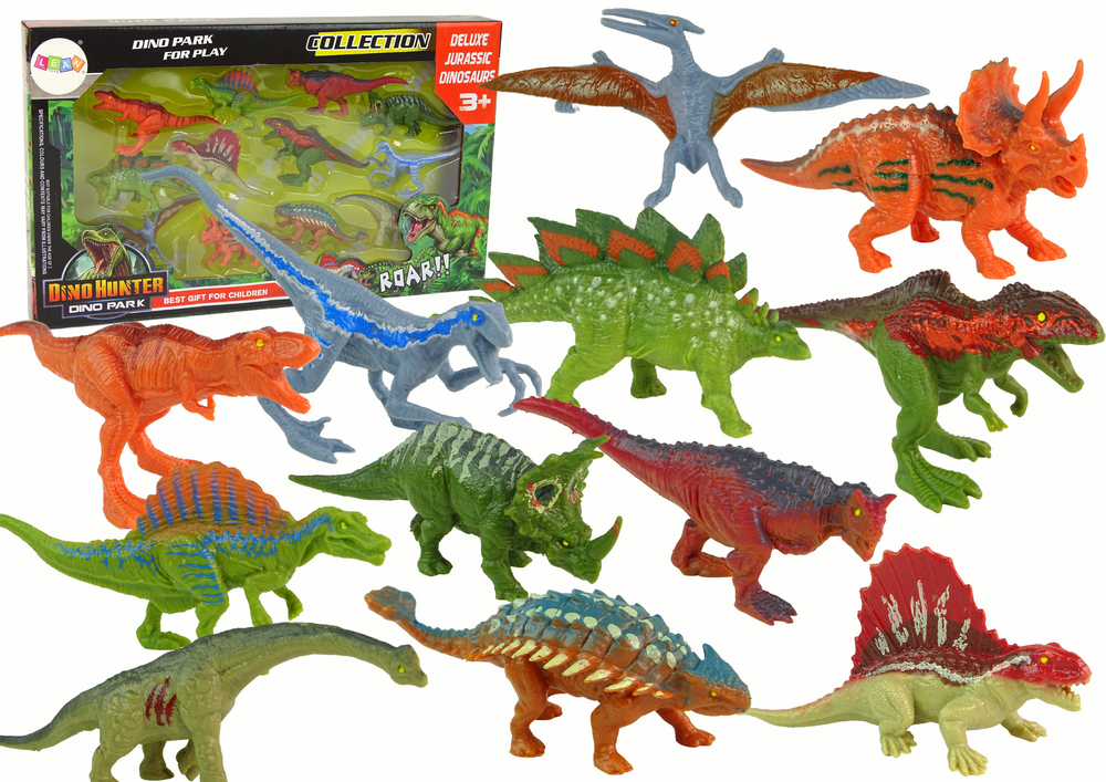 Figurky dinosaurů 12ks – barevné gumové různé velikosti