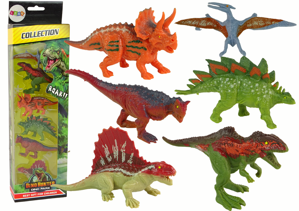 Figurky dinosaurů 6ks – barevné gumové různé velikosti