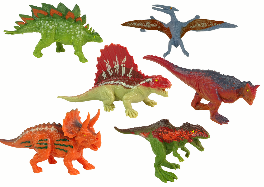 Figurky dinosaurů 6ks – barevné gumové různé velikosti