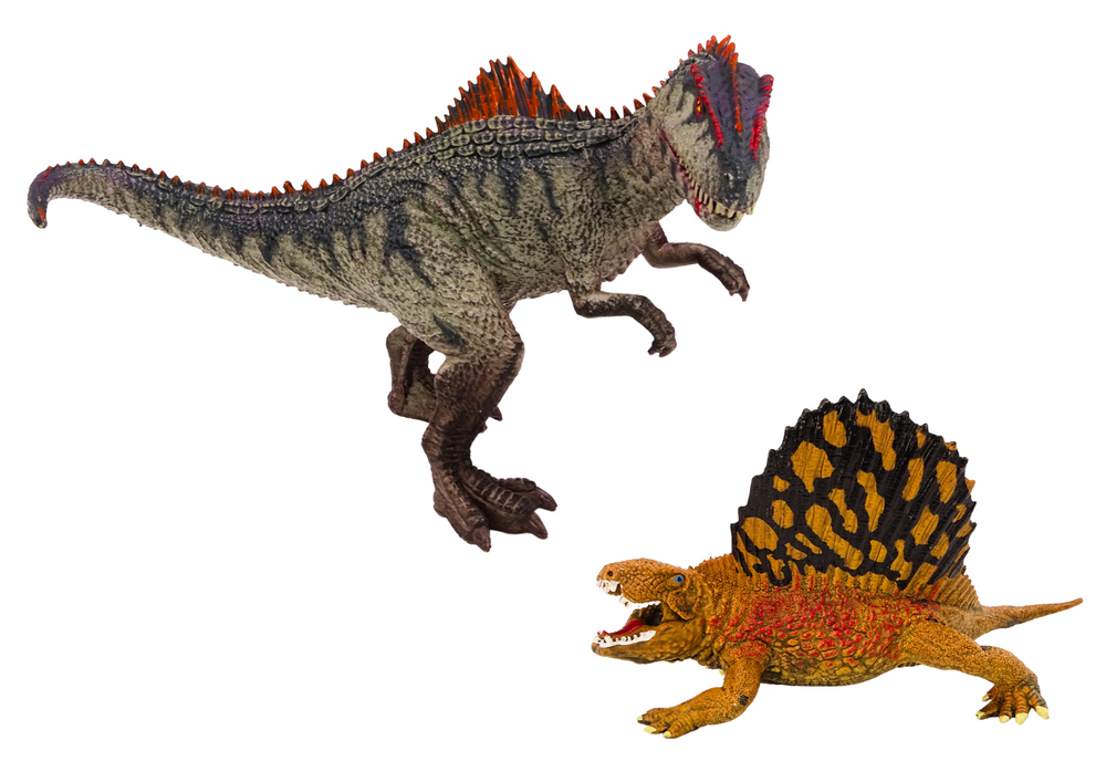 Figurky dinosaurů Dimetrodon a Allosaurus – sada 2 kusy
