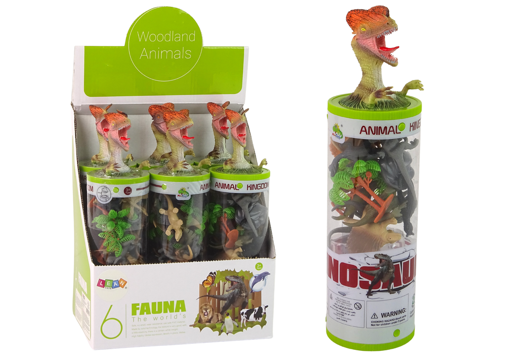 Figurky dinosaurů v tubě – 12 kusů s příslušenstvím