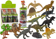 Figurky dinosaurů v tubě – 12 kusů s příslušenstvím