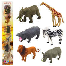 Figurky divokých zvířat – žirafa zebra lev slon 6 8cm | 6ks