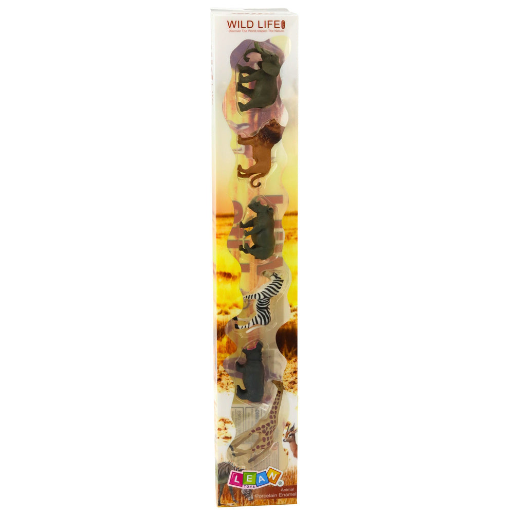 Figurky divokých zvířat – žirafa zebra lev slon 6 8cm | 6ks
