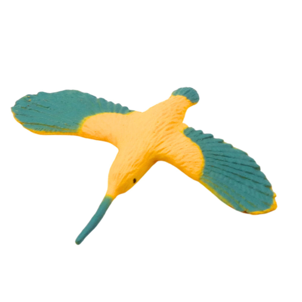 Figurky exotických ptáků s hibiskusem – 6 ks žluté 4 11 cm