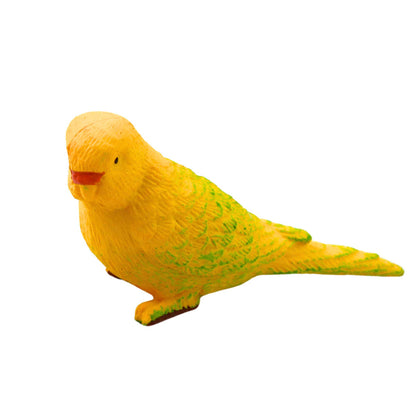 Figurky exotických ptáků s hibiskusem – 6 ks žluté 4 11 cm